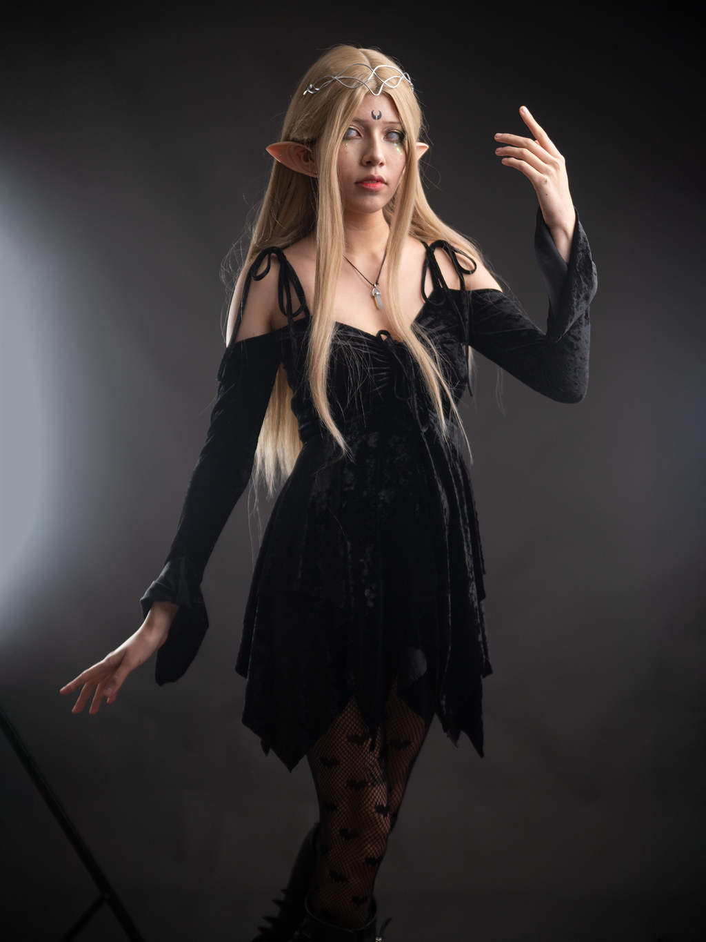 Handkerchief Dress Black Velvet - Dolls Kill