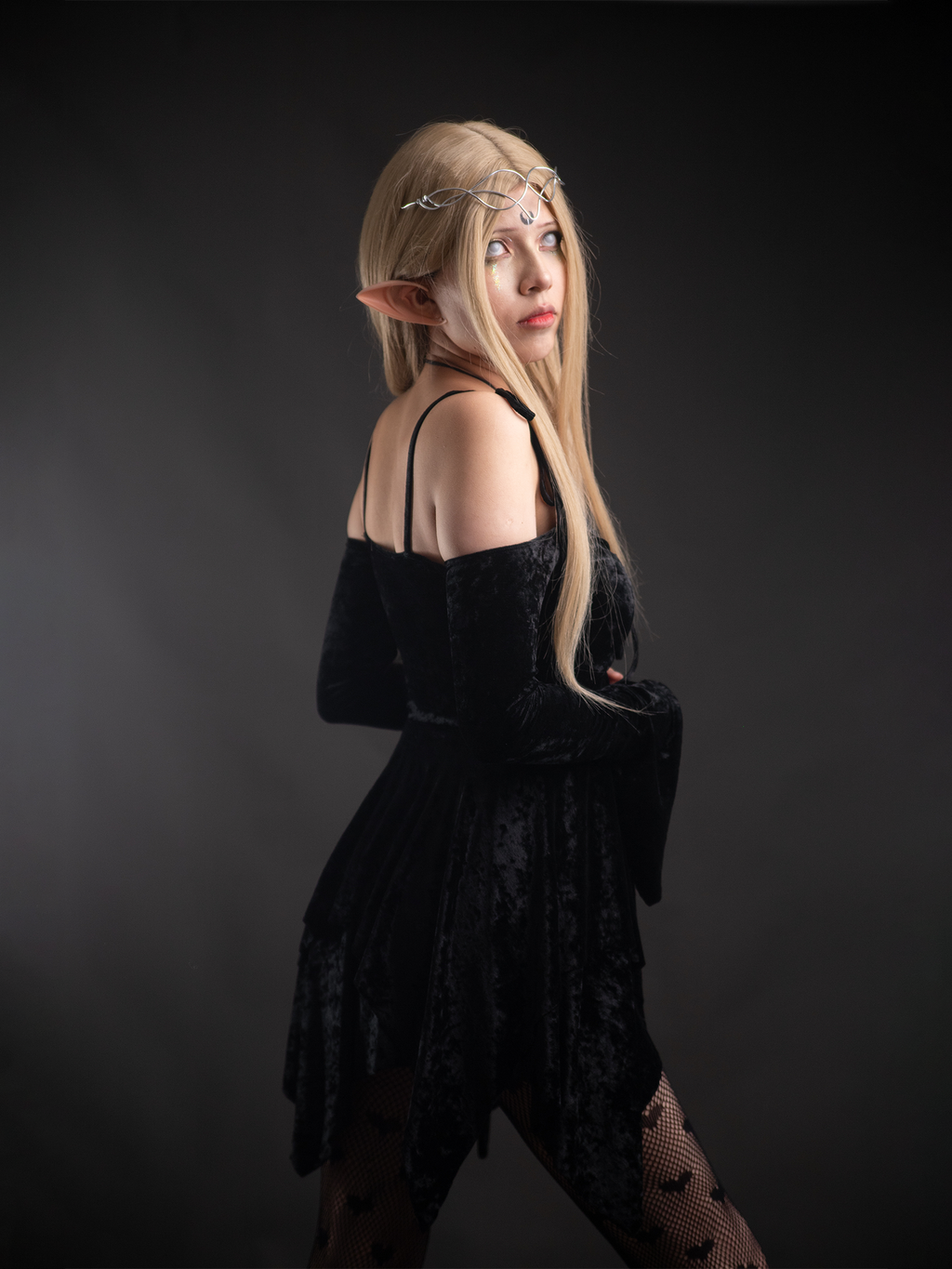 Handkerchief Dress Black Velvet - Dolls Kill
