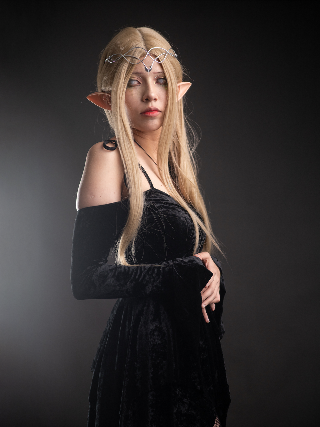 Handkerchief Dress Black Velvet - Dolls Kill