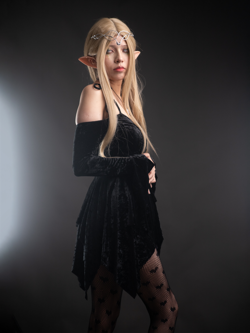 Handkerchief Dress Black Velvet - Dolls Kill