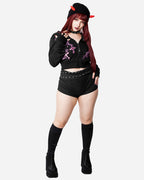 Sweet Society Pink Cross Chain Girls Extreme Crop Hoodie