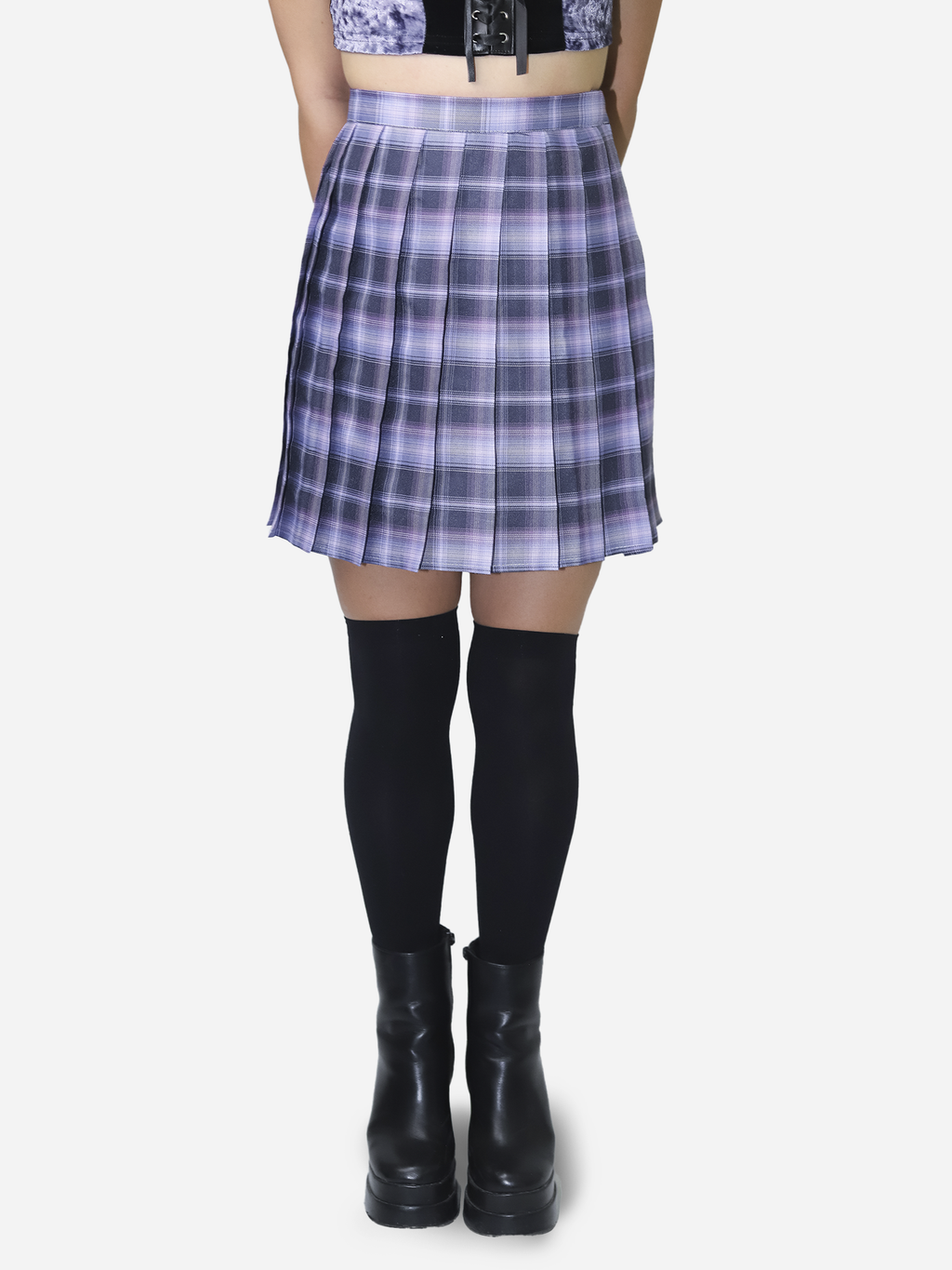 Lilac Plaid Mini Skirt