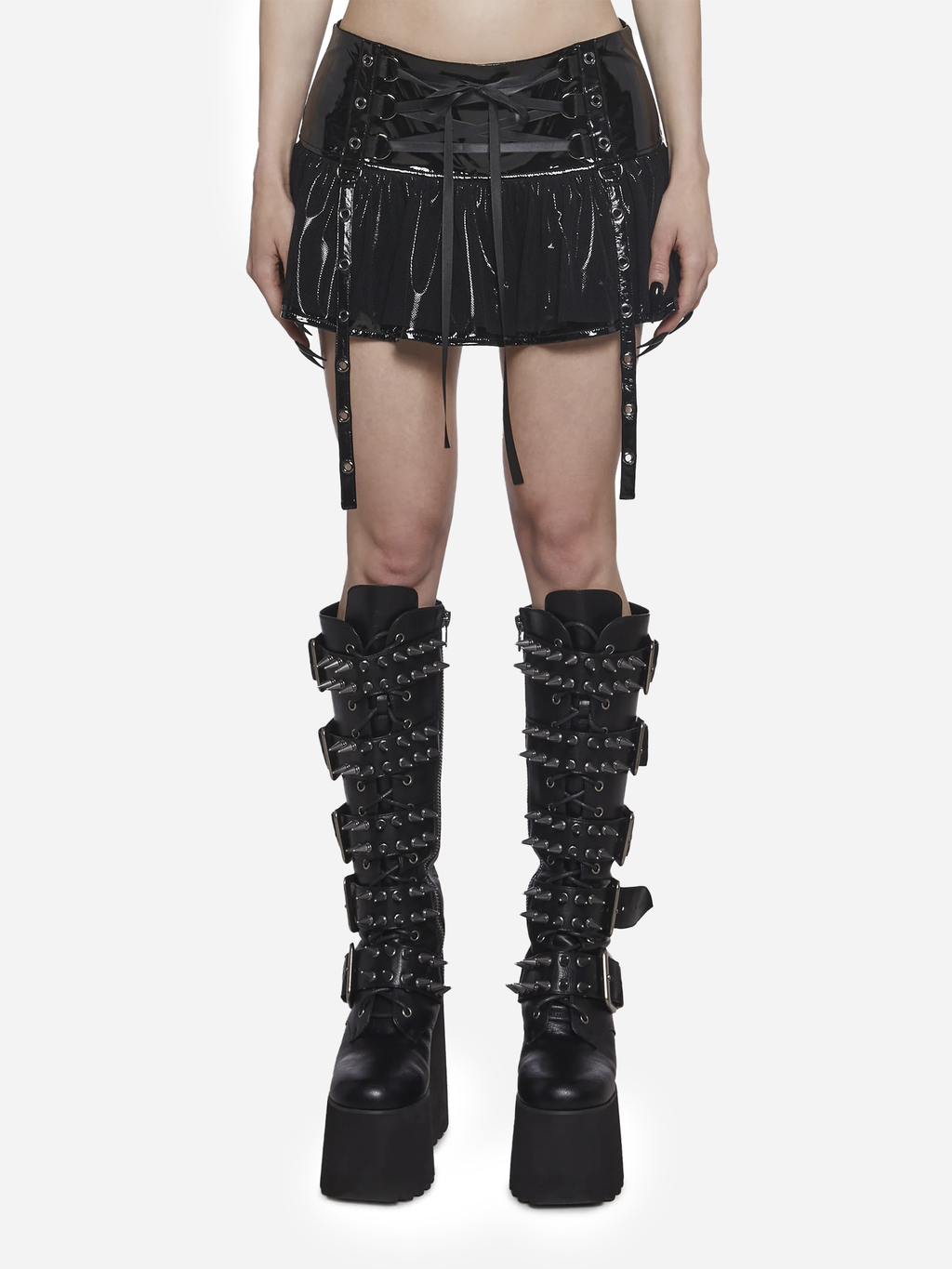 Morbid Midnight PVC Mini Skirt
