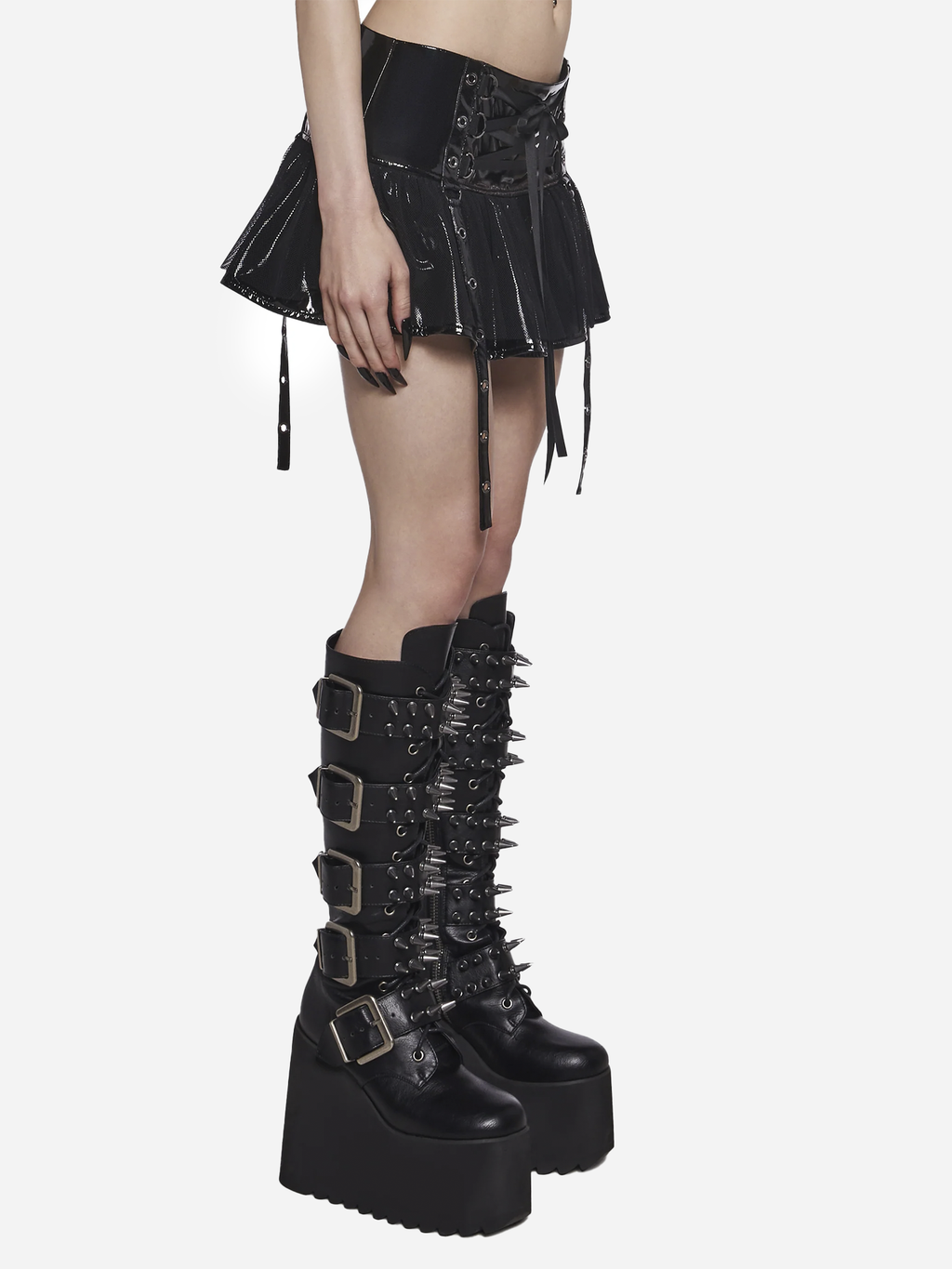Morbid Midnight PVC Mini Skirt