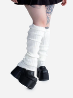 Over Knee Leg Warmers White