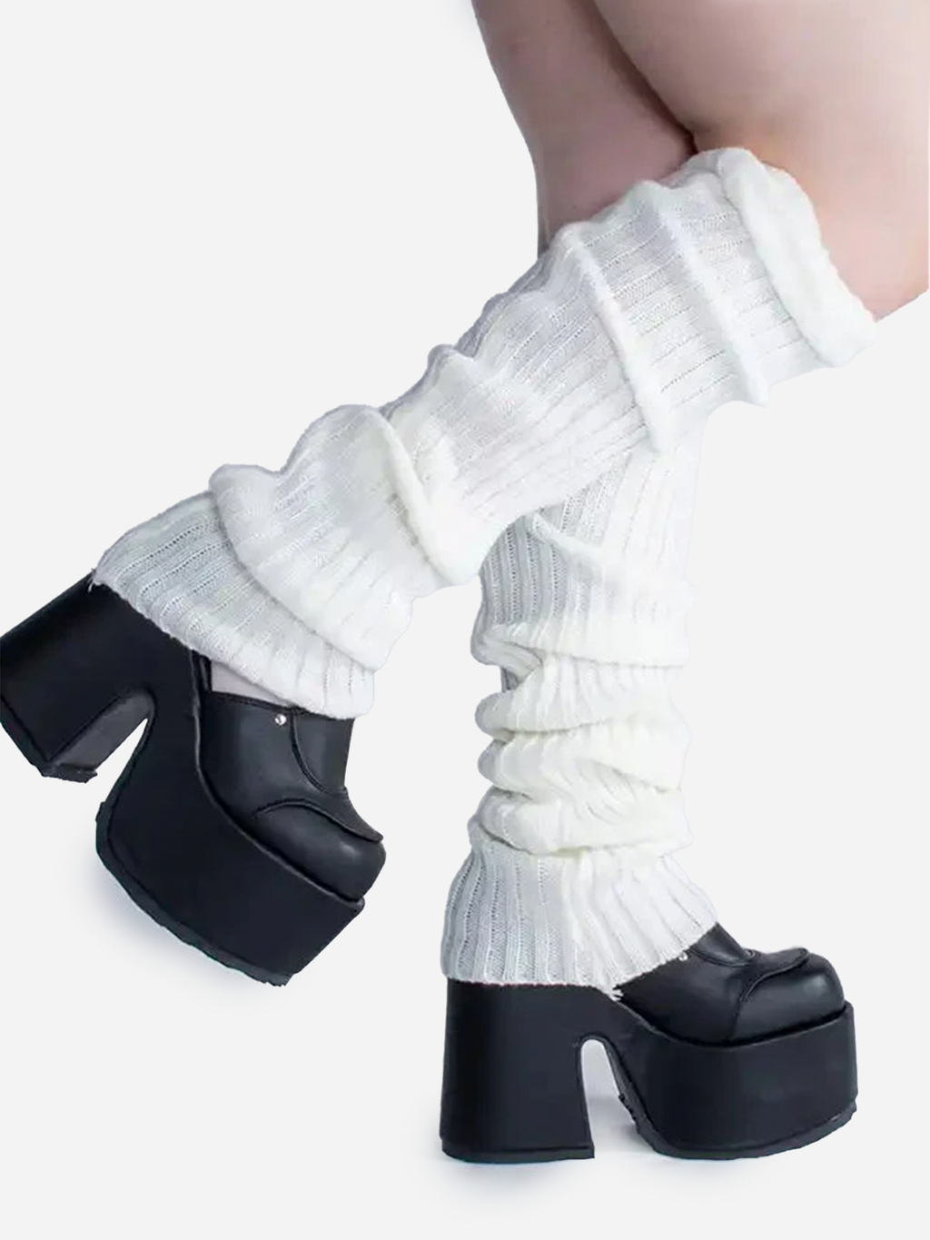 Over Knee Leg Warmers White