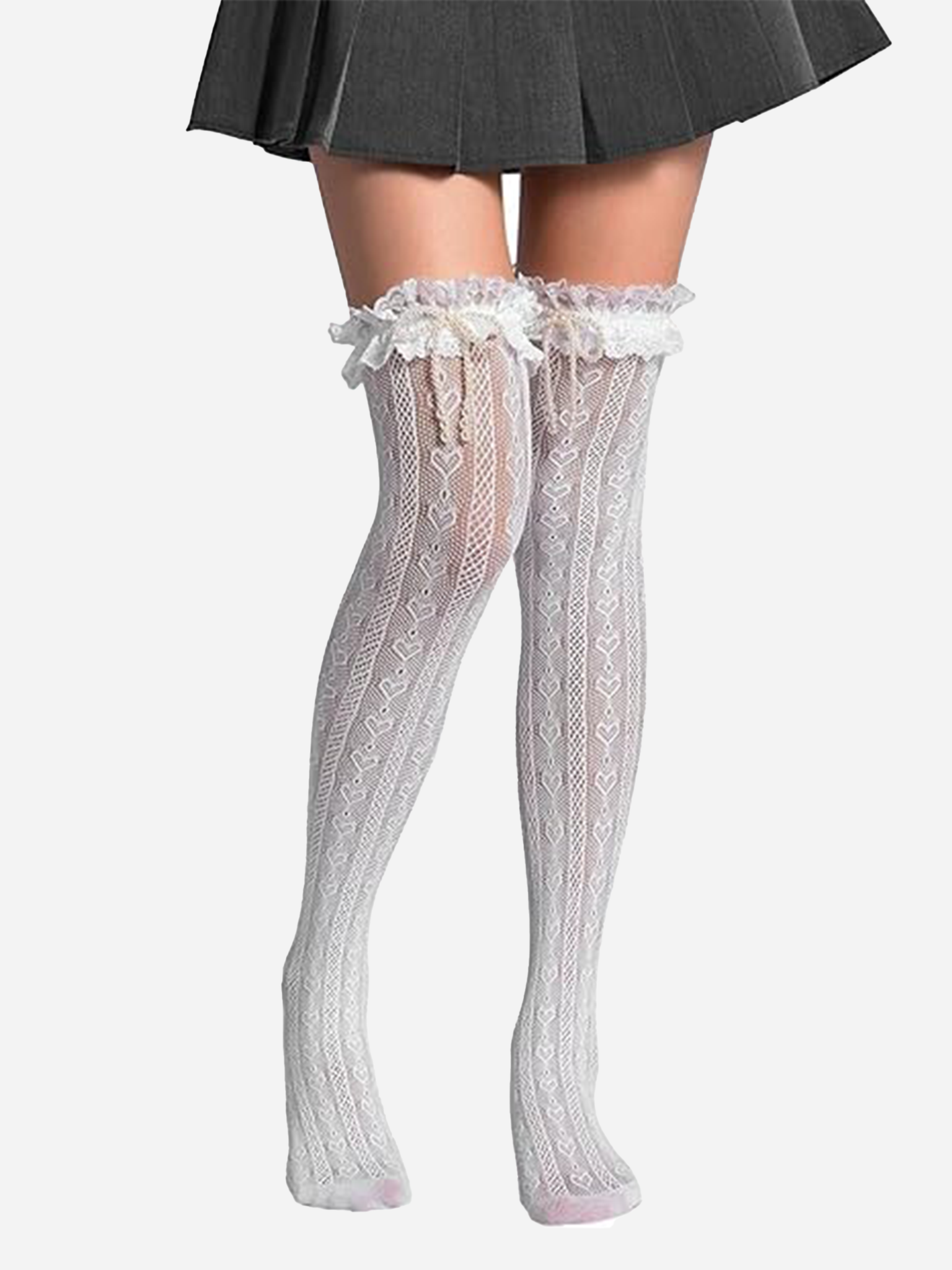 Overknee Lace Socks White