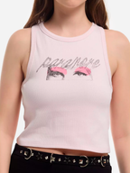 Paramore Eyes Pink Girls Tank Top