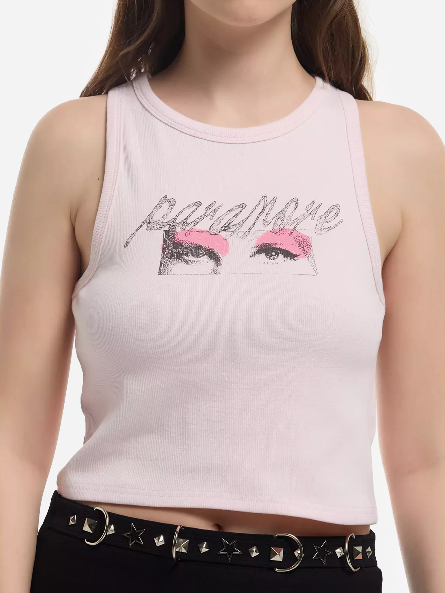 Paramore Eyes Pink Girls Tank Top