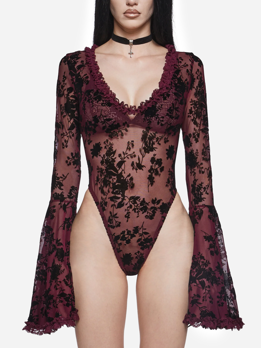 Pursuit Of Blood Mesh Bodysuit Red