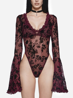Pursuit Of Blood Mesh Bodysuit Red