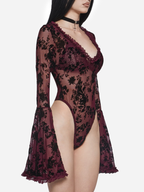 Pursuit Of Blood Mesh Bodysuit Red