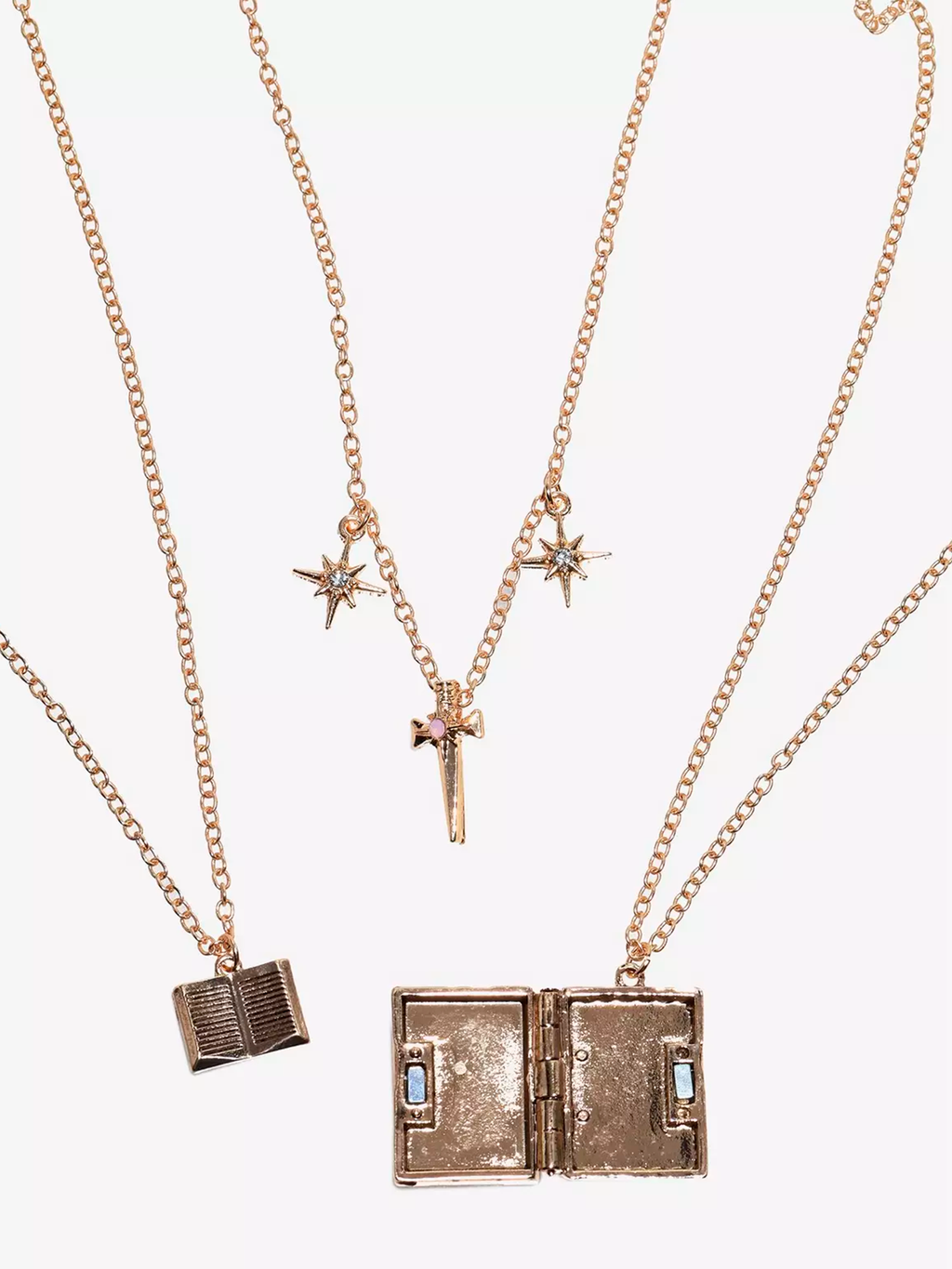 Romantasy Enemies To Lovers Book Locket Necklace Set