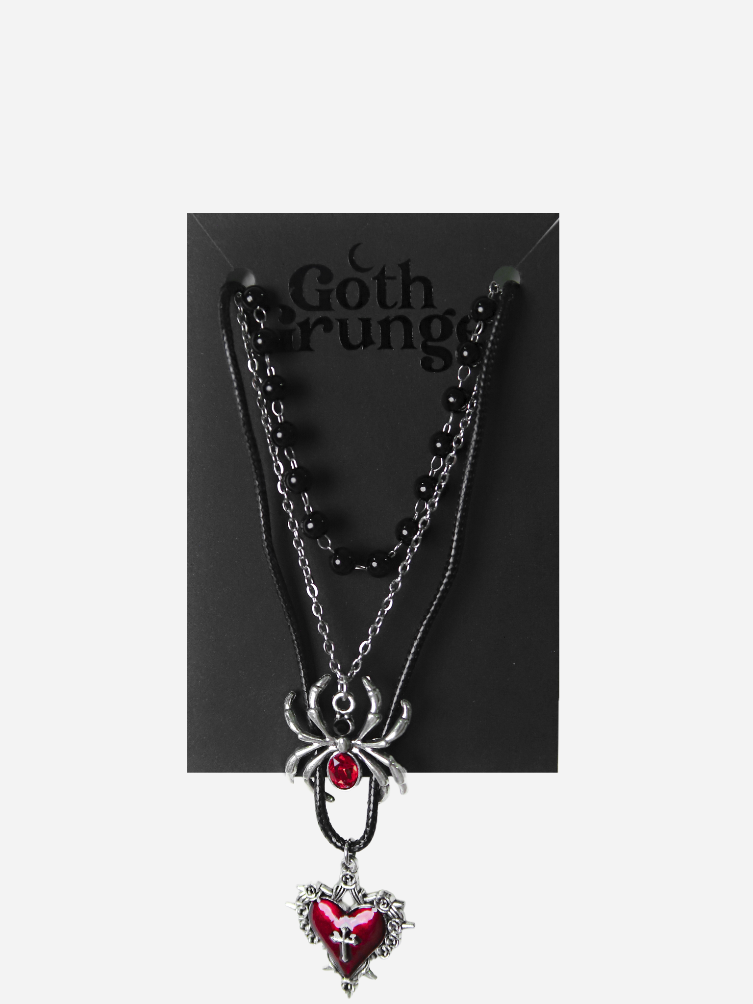 Red Spider Heart Necklace Set