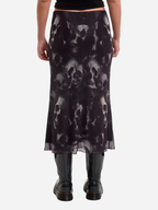 Shadowy Skulls Midi Skirt