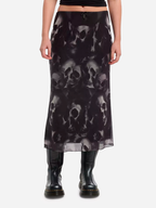 Shadowy Skulls Midi Skirt