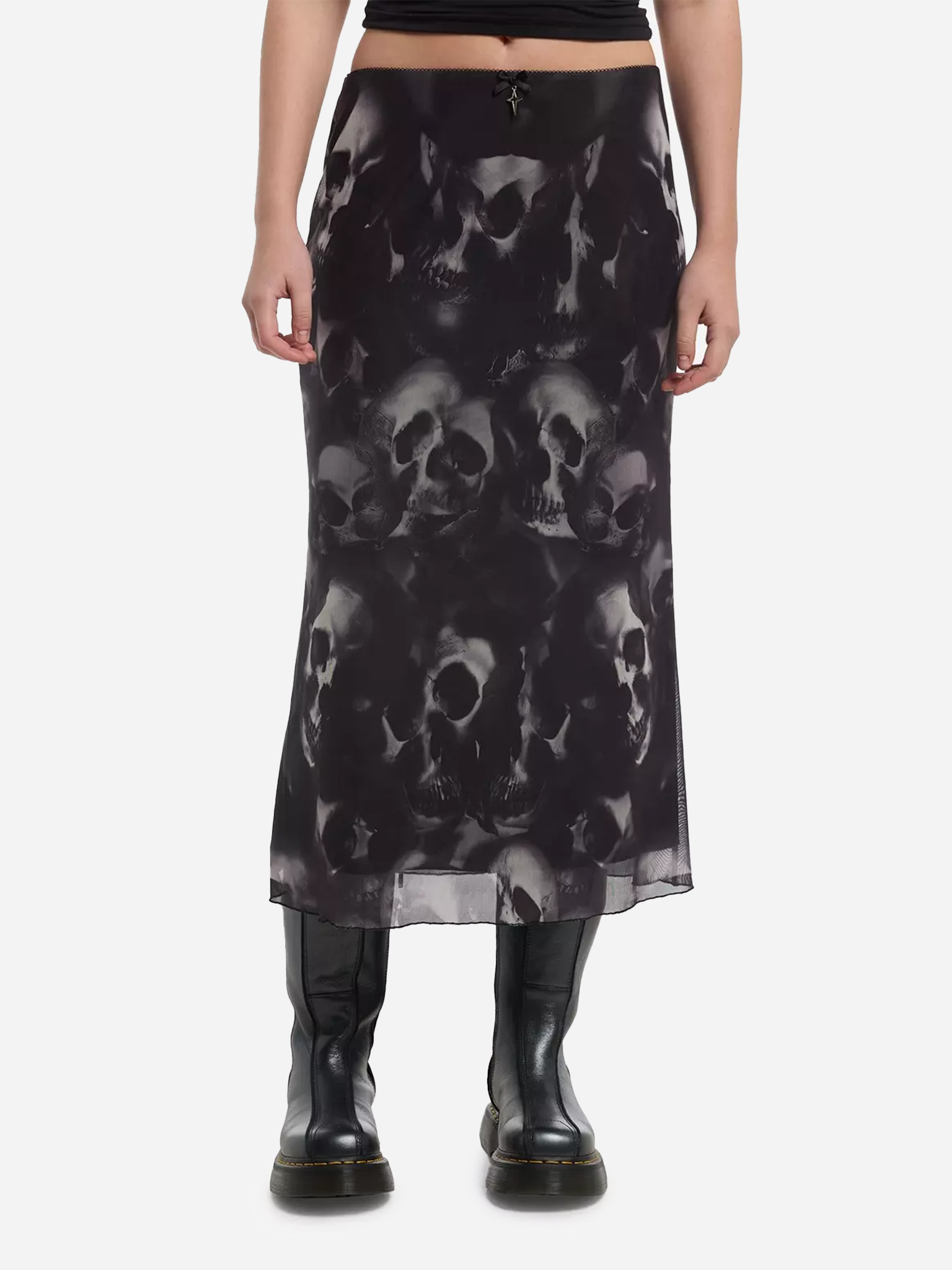 Shadowy Skulls Midi Skirt