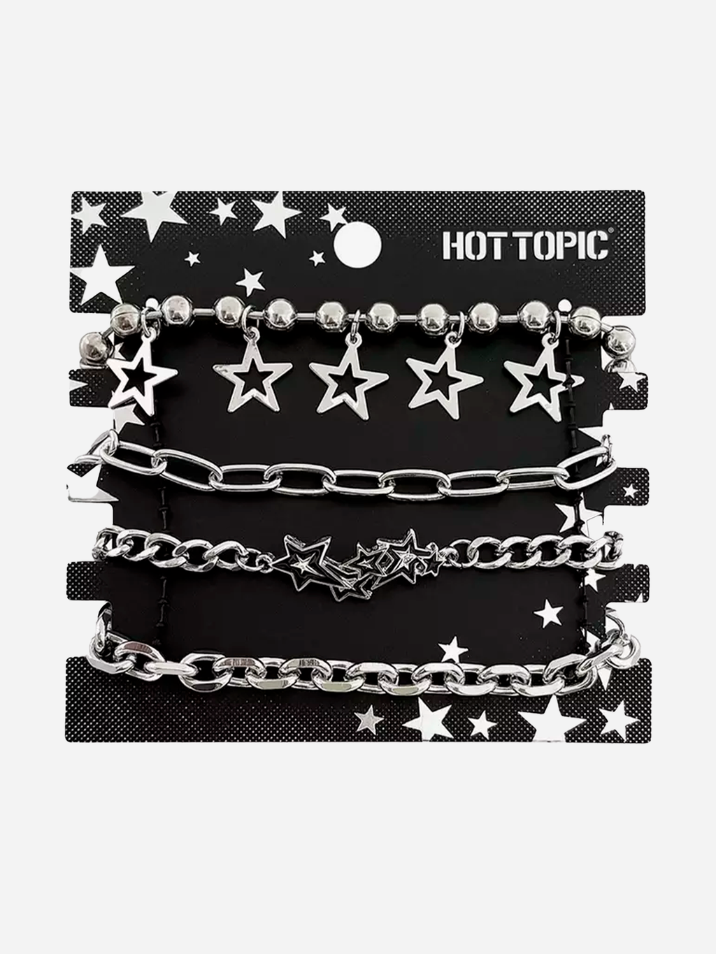 Silver Star Chain Bracelet Set