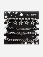 Silver Star Chain Bracelet Set