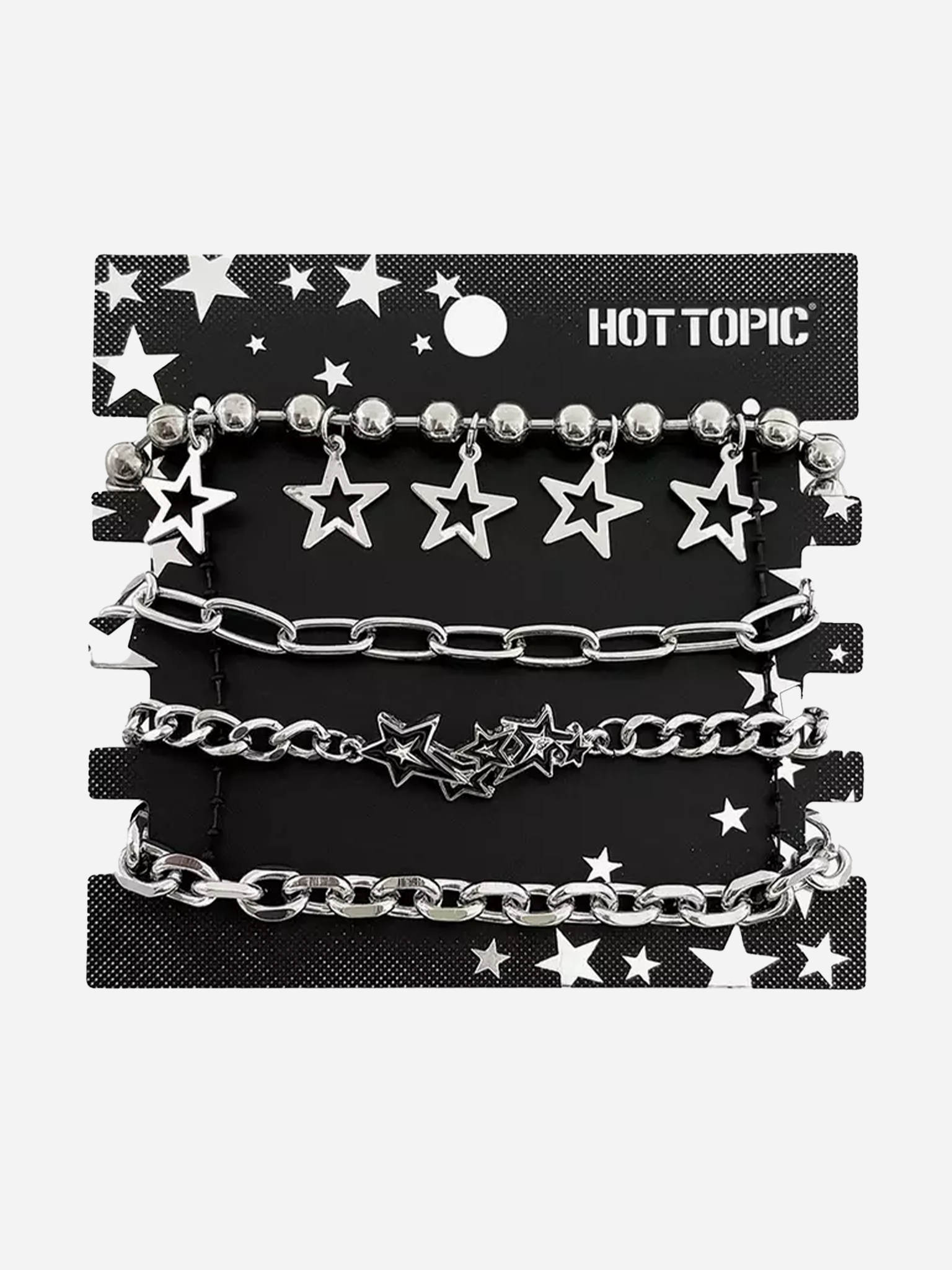Silver Star Chain Bracelet Set