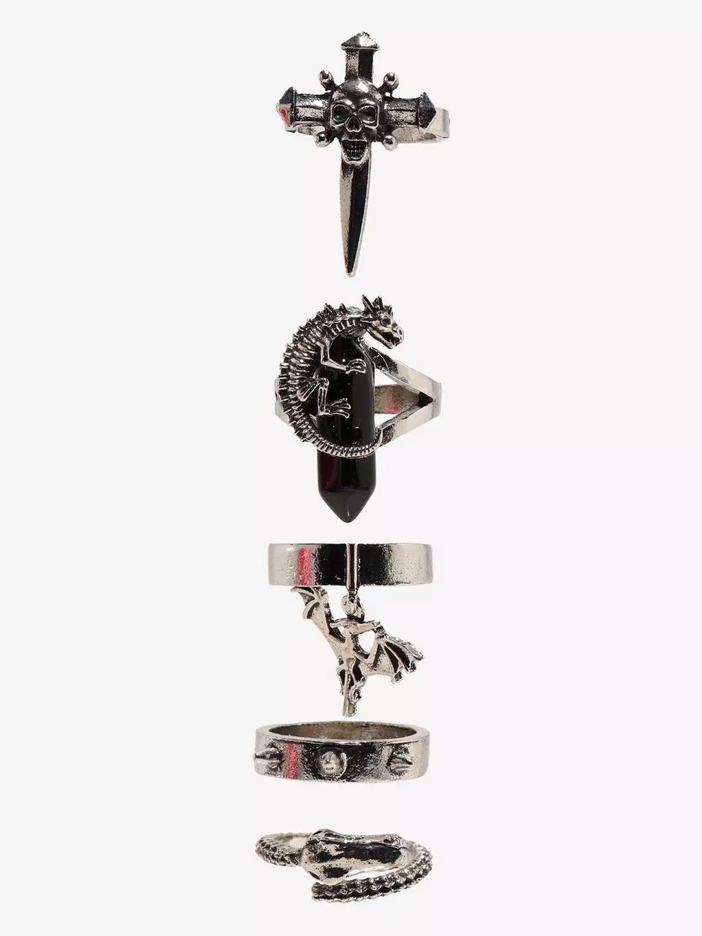Skeleton Creatures Ring Set
