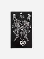 Social Collision Cyber Heart Skull Necklace Set
