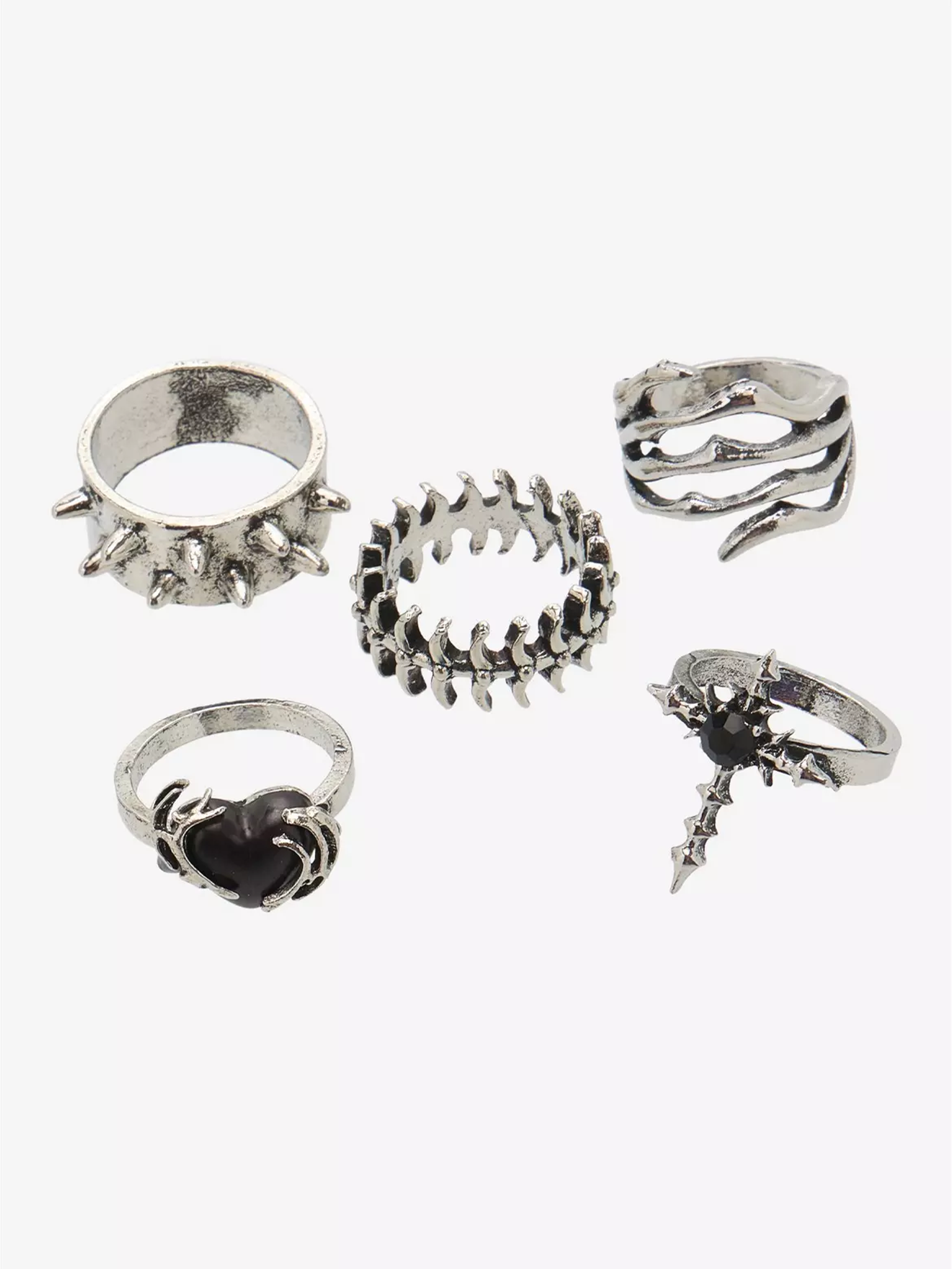 Social Collision Cyber Spike Cross Ring Set