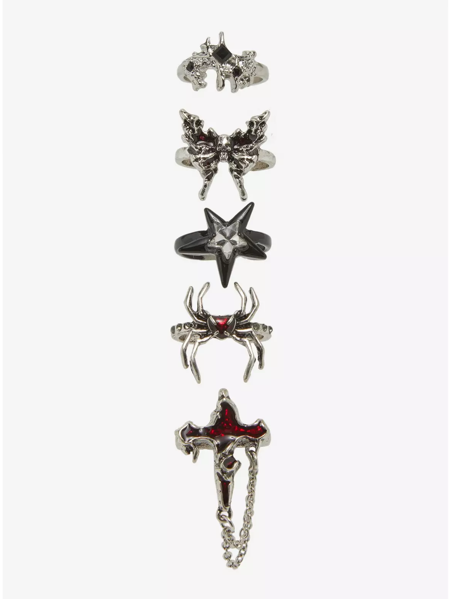Spider Star Cross Ring Set