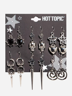 Spiral Star Heart Skull Earring Set