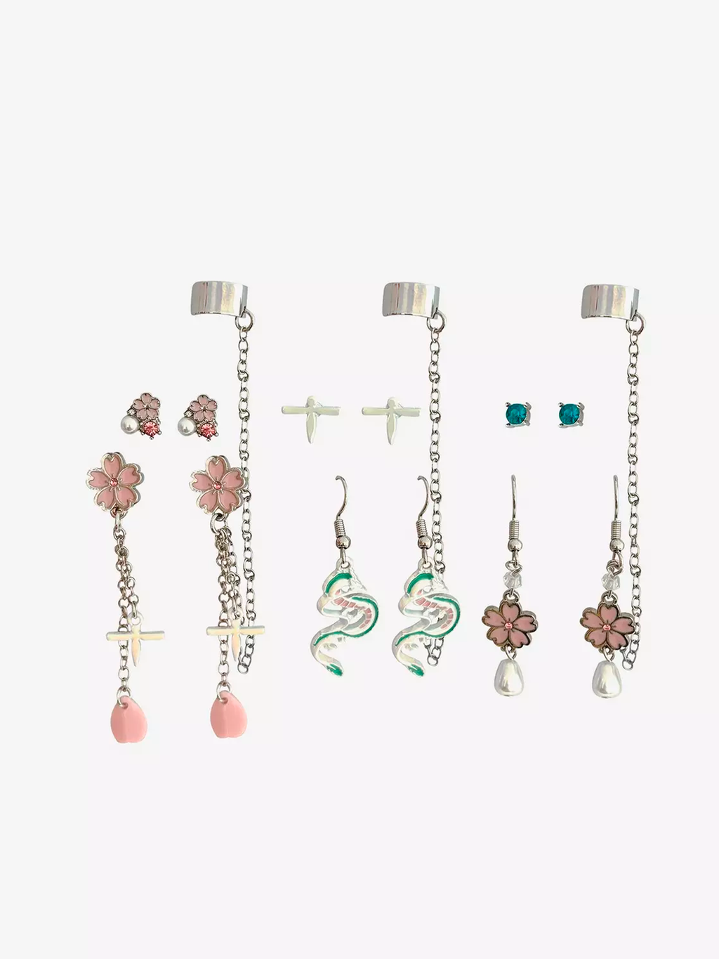 Spirited Away Haku Cherry Blossom Earring Set