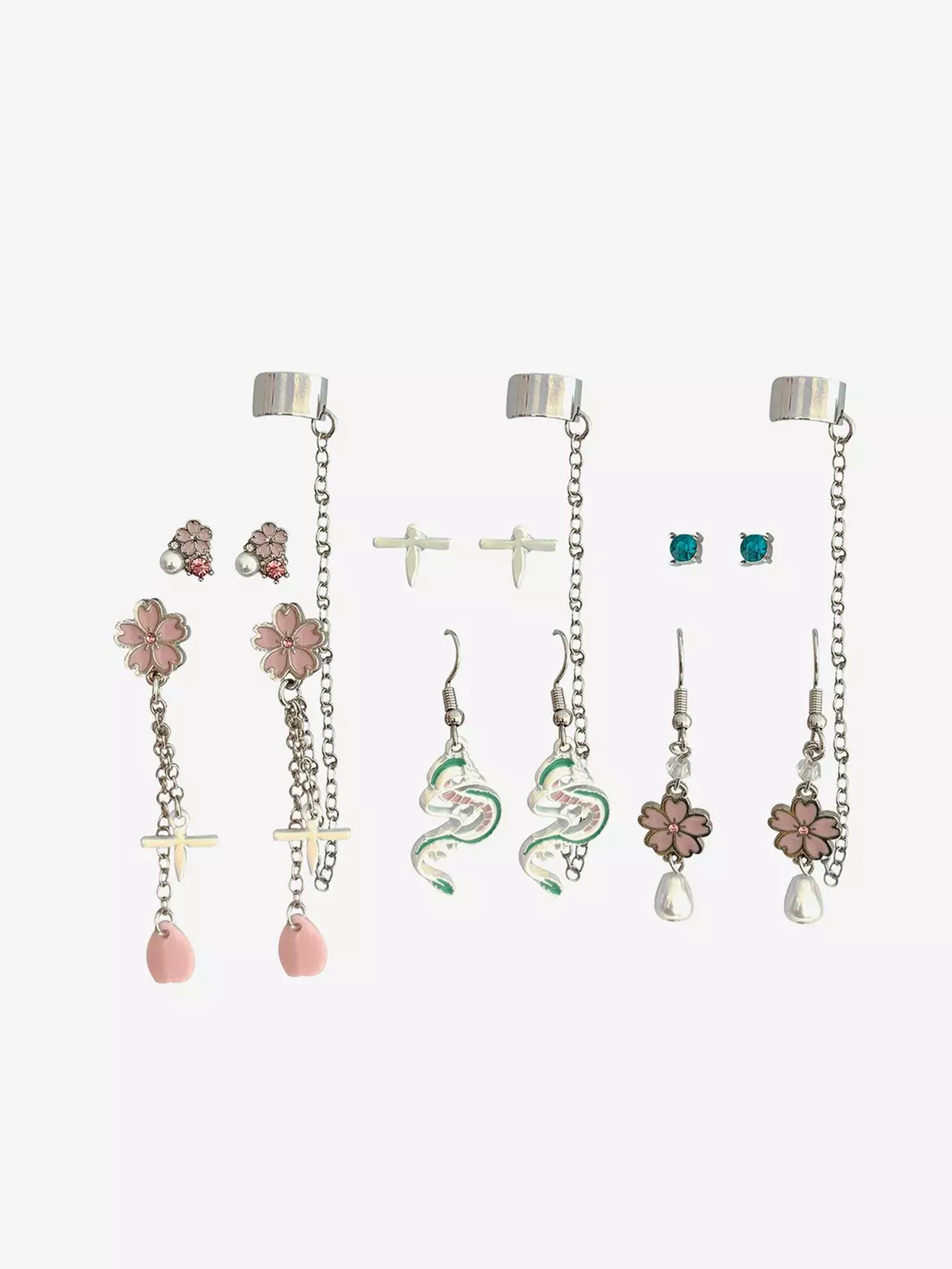 Spirited Away Haku Cherry Blossom Earring Set