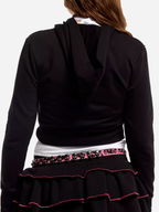 Sweet Society Pink Cross Chain Girls Extreme Crop Hoodie