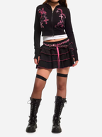 Sweet Society Pink Cross Chain Girls Extreme Crop Hoodie