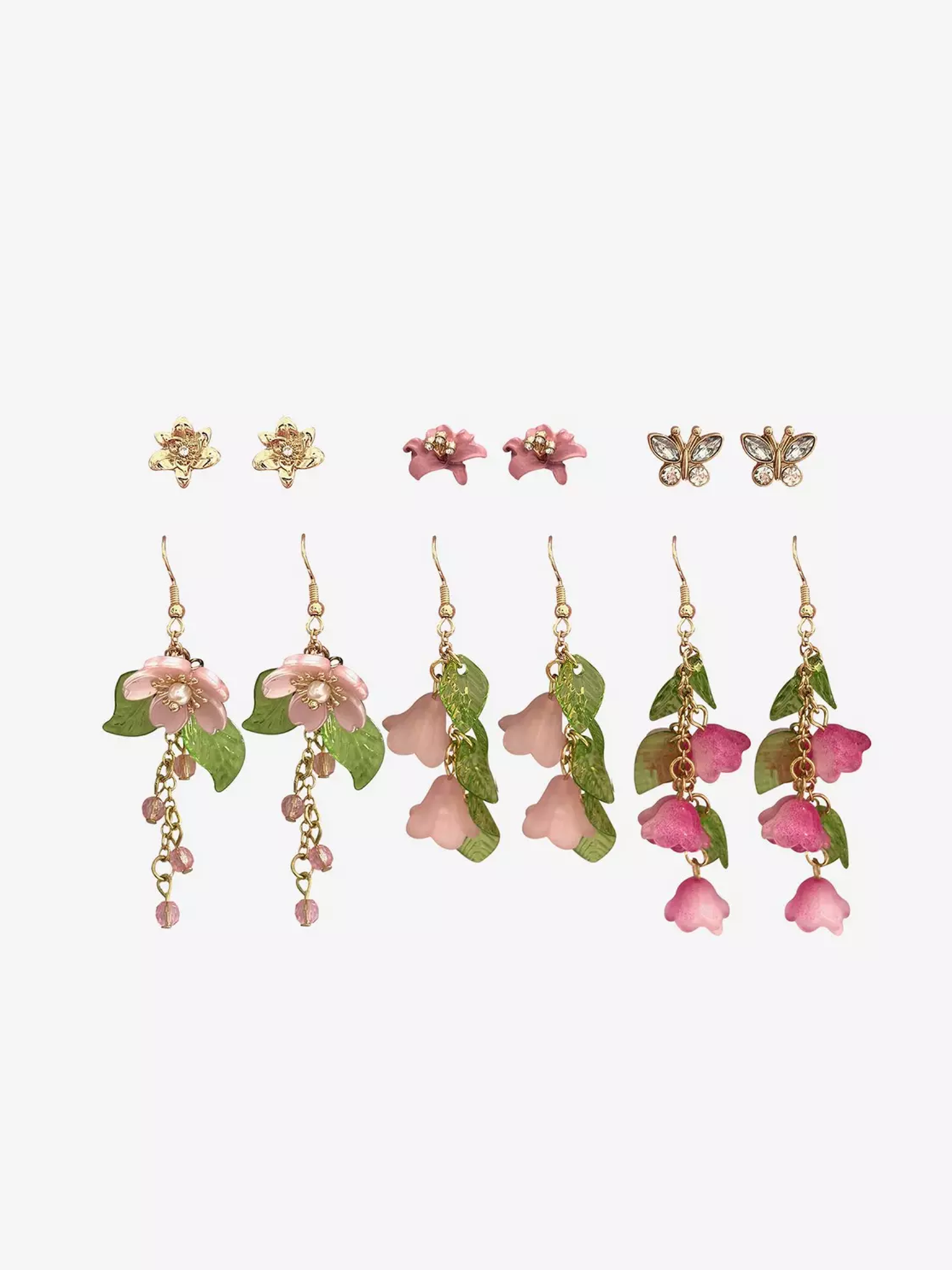 Sweet Society Pink Florals Earring Set