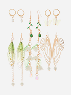 Butterfly Wing Flower Earring Set