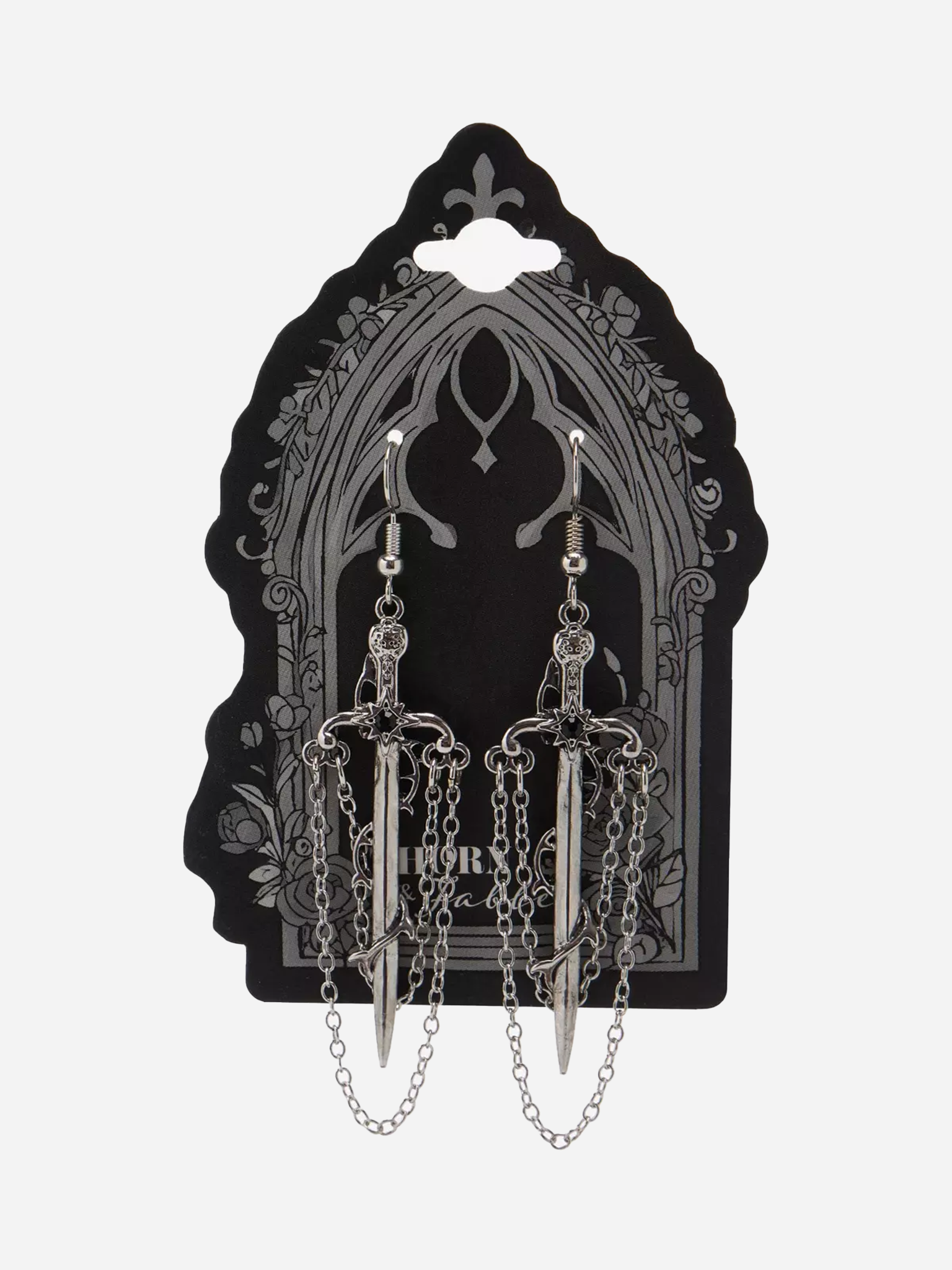 Thorn & Fable Dagger Chains Drop Earrings