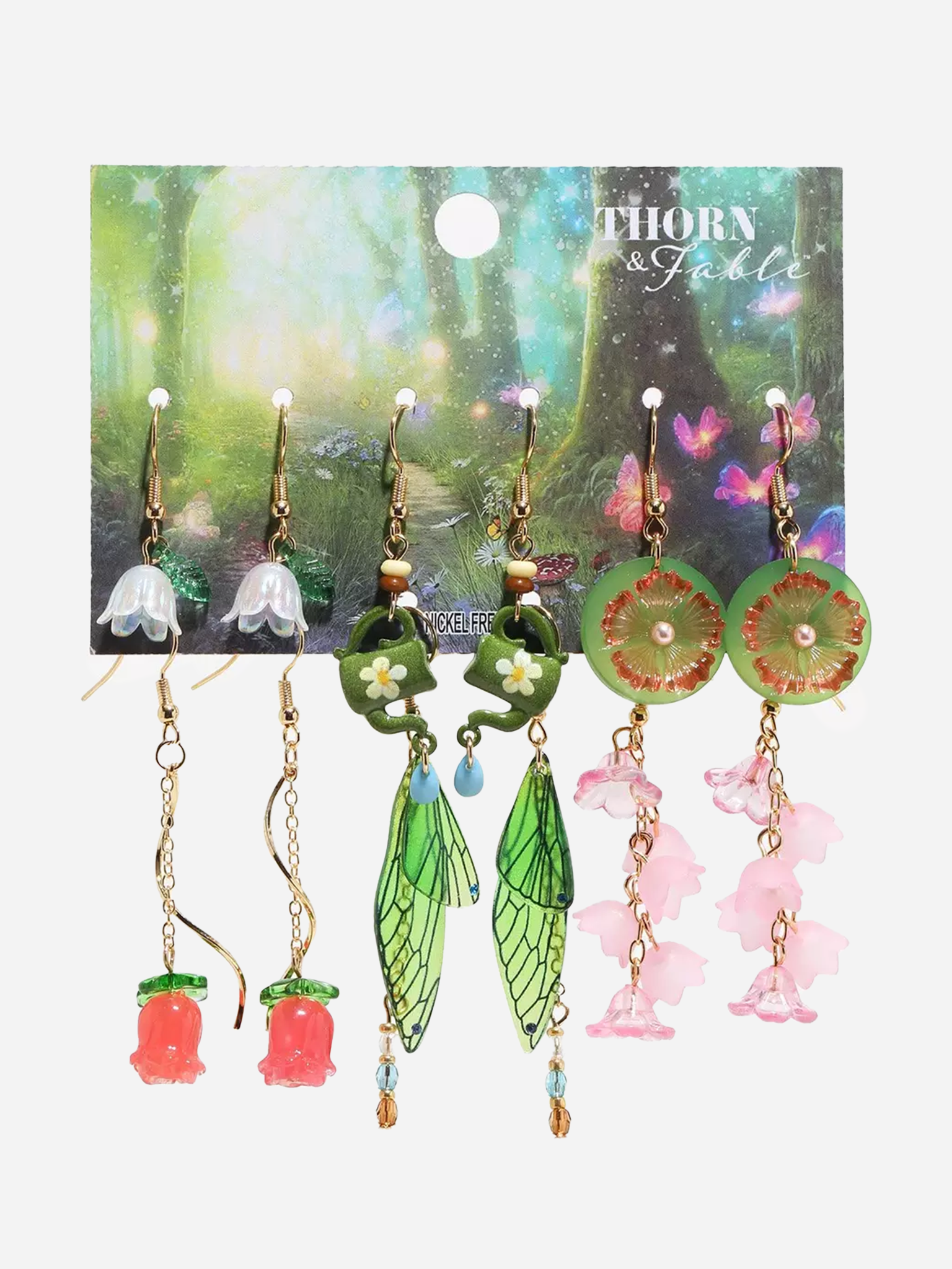 Thorn & Fable Lily Floral Earring Set