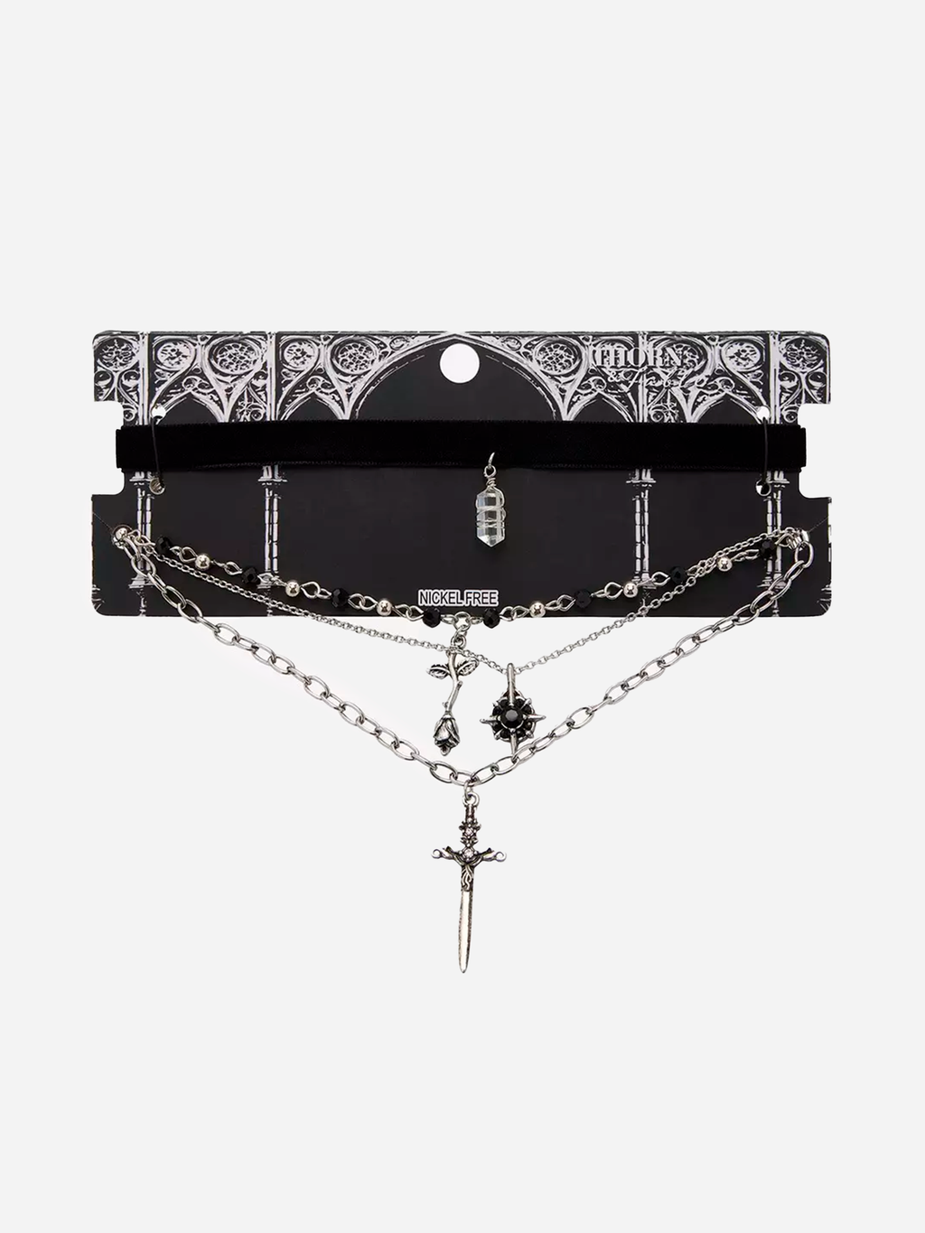 Thorn & Fable Rose Sword Necklace Set
