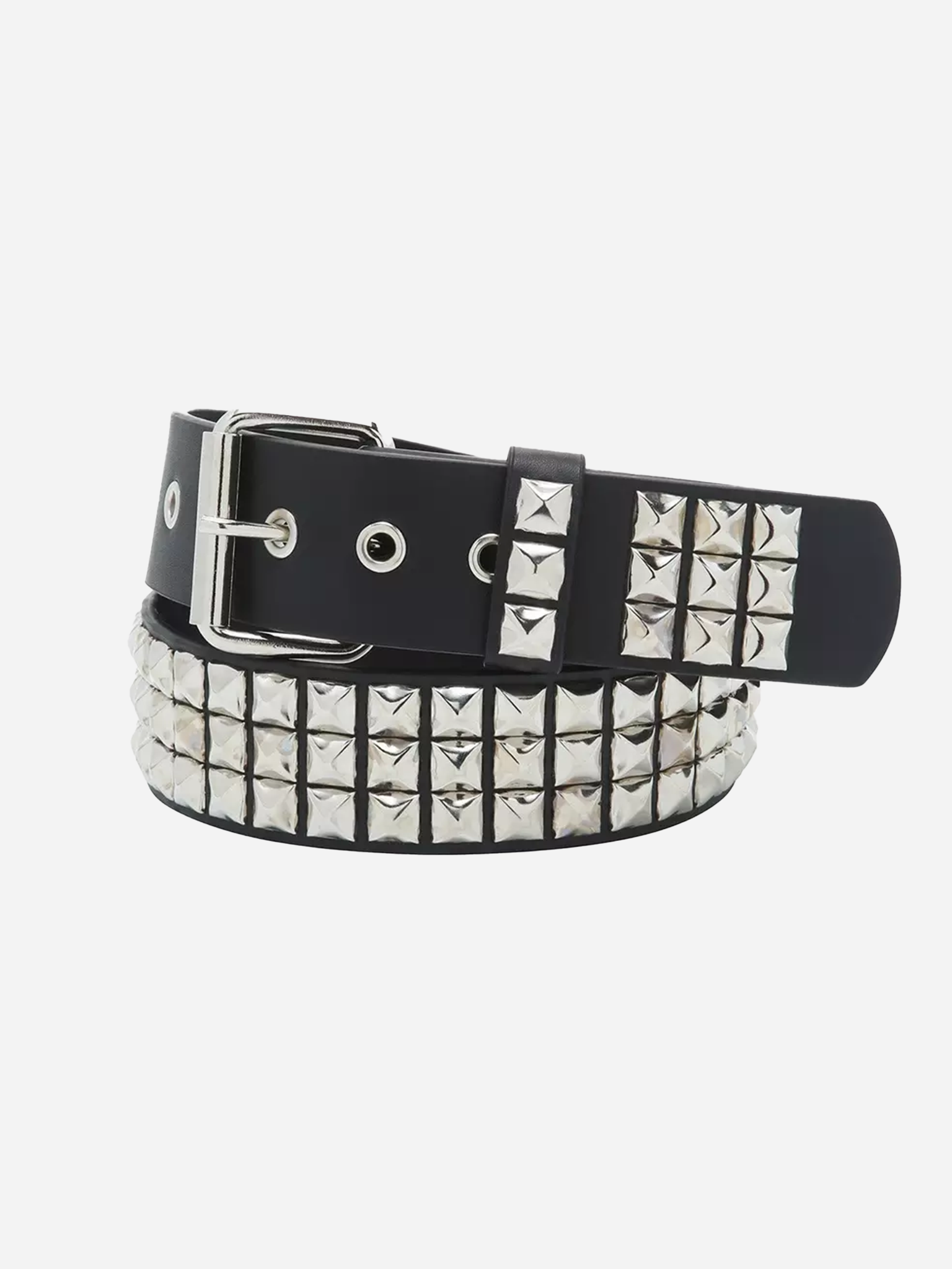 Three Row Pyramid Stud Belt