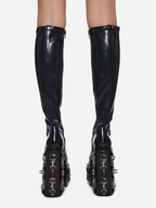 Total Bondage Stretch Spiked Platform Boots