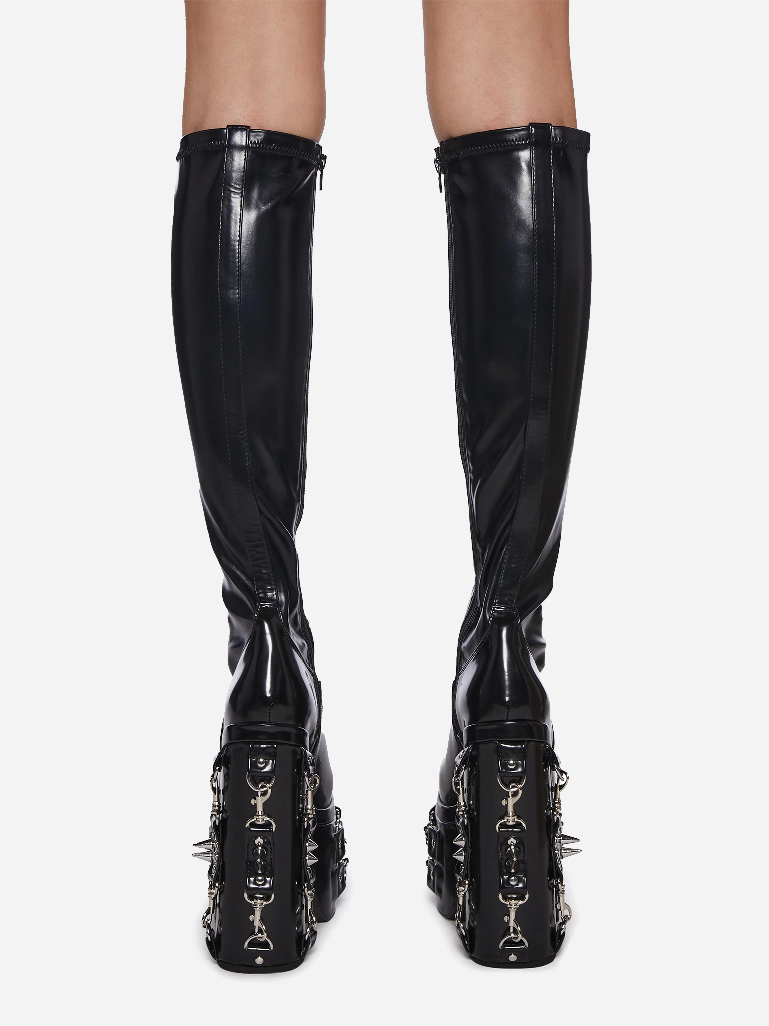 Total Bondage Stretch Spiked Platform Boots