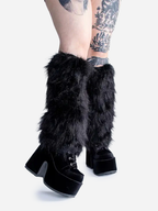 Fur Leg Warmers Black