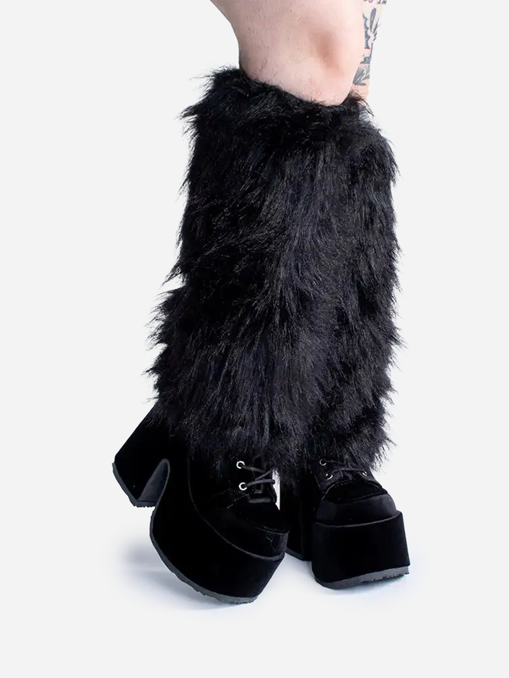 Fur Leg Warmers Black