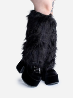Fur Leg Warmers Black