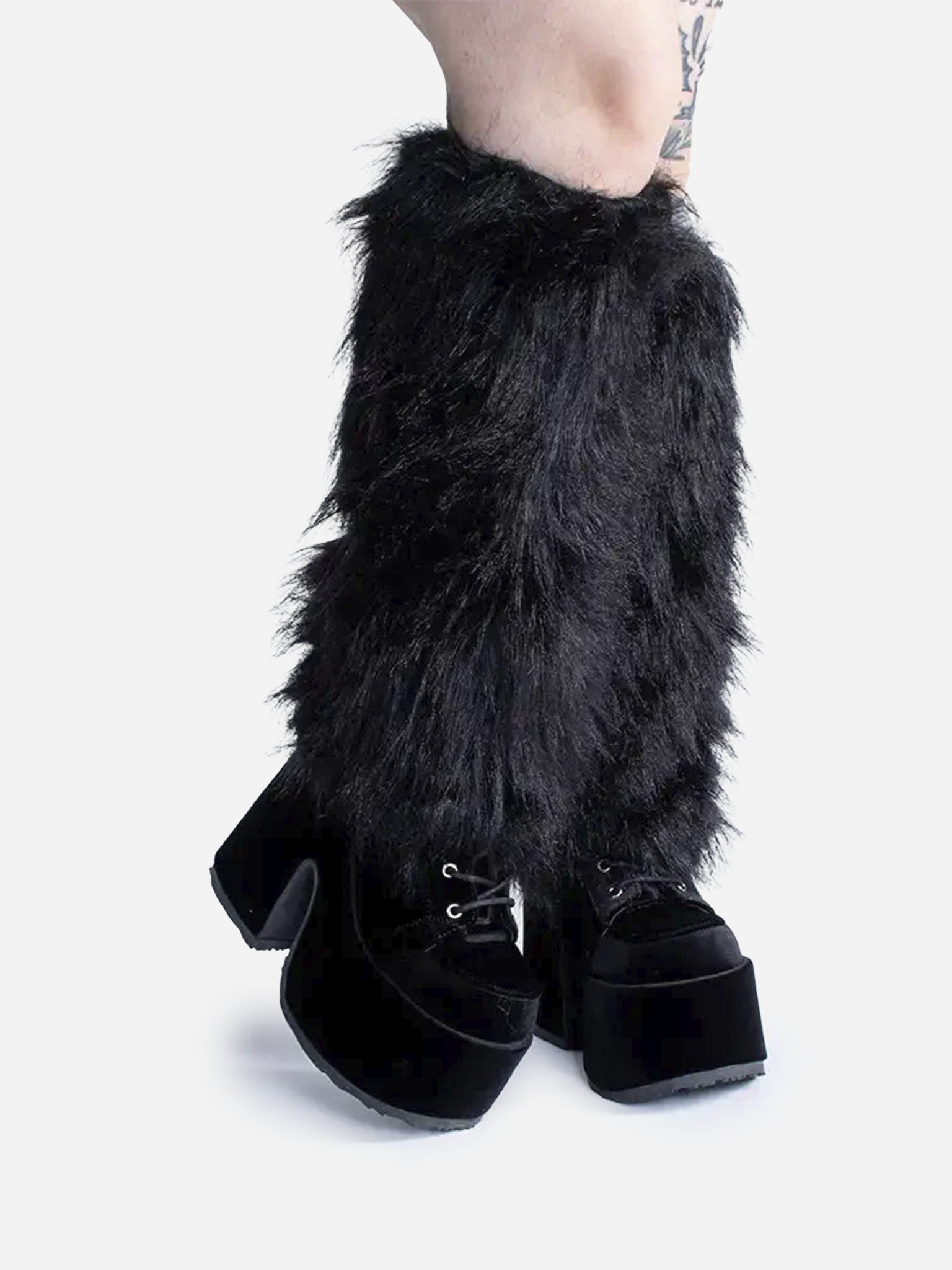 Fur Leg Warmers Black