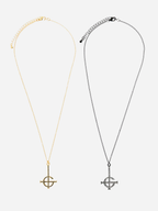Ghost Bling Grucifix Best Friend Necklace Set